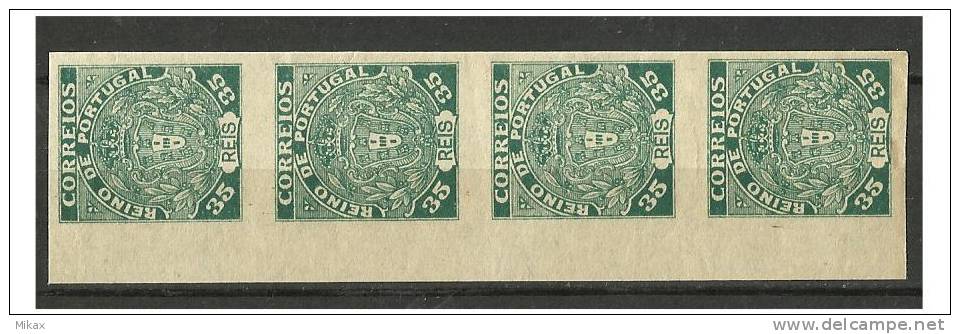 PORTUGAL  - Unissued MONARQUIA DO NORTE  - Strip Of 4 - 35 Reis Not Perfurated - Neufs