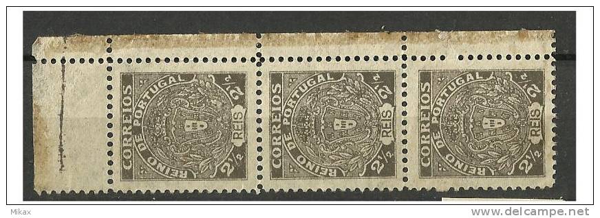 PORTUGAL  - Unissued MONARQUIA DO NORTE  - Strip Of 3 - 2 1/2 Reis - Neufs