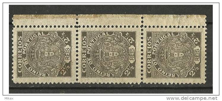 PORTUGAL  - Unissued MONARQUIA DO NORTE  - Strip Of 3 - 2 1/2 Reis - Nuovi