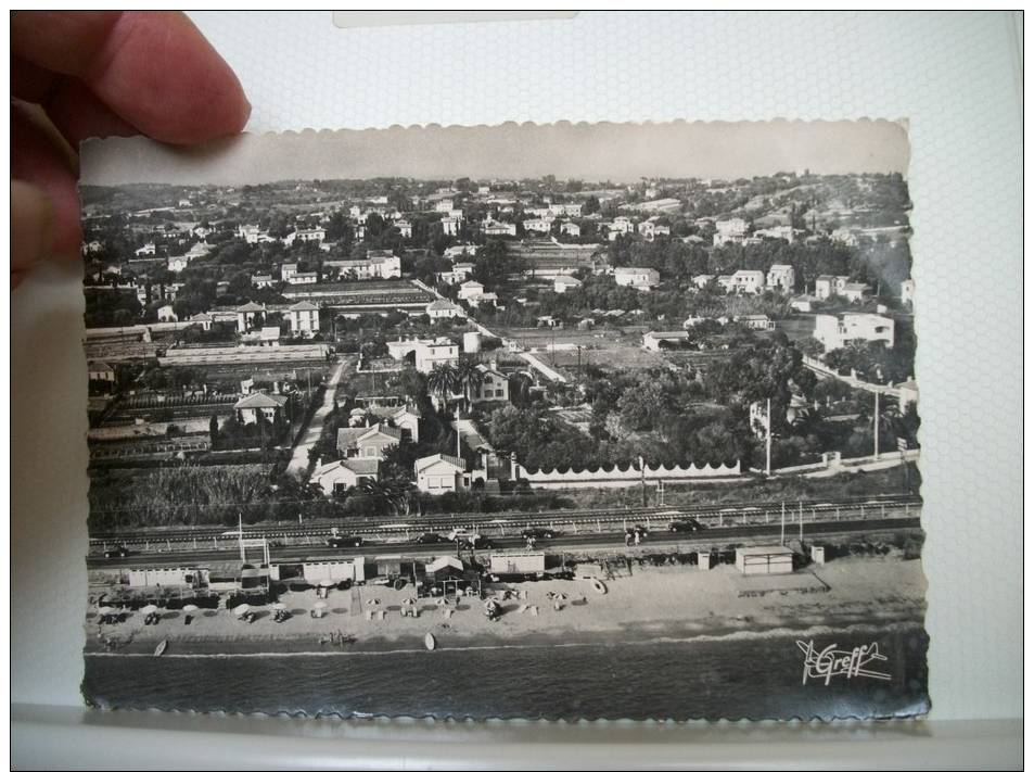 CPSM - COTE D´AZUR - VUE AERIENNE - 06 JUAN LES PINS - BIJOU PLAGE - 1954 - (EDITION GREFF PARIS N° 2126) - Autres & Non Classés