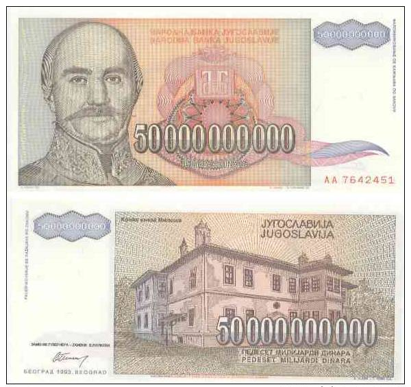 Narodna Banka 50 000 000 000 DINARA Pick 136 NEUF - Yugoslavia