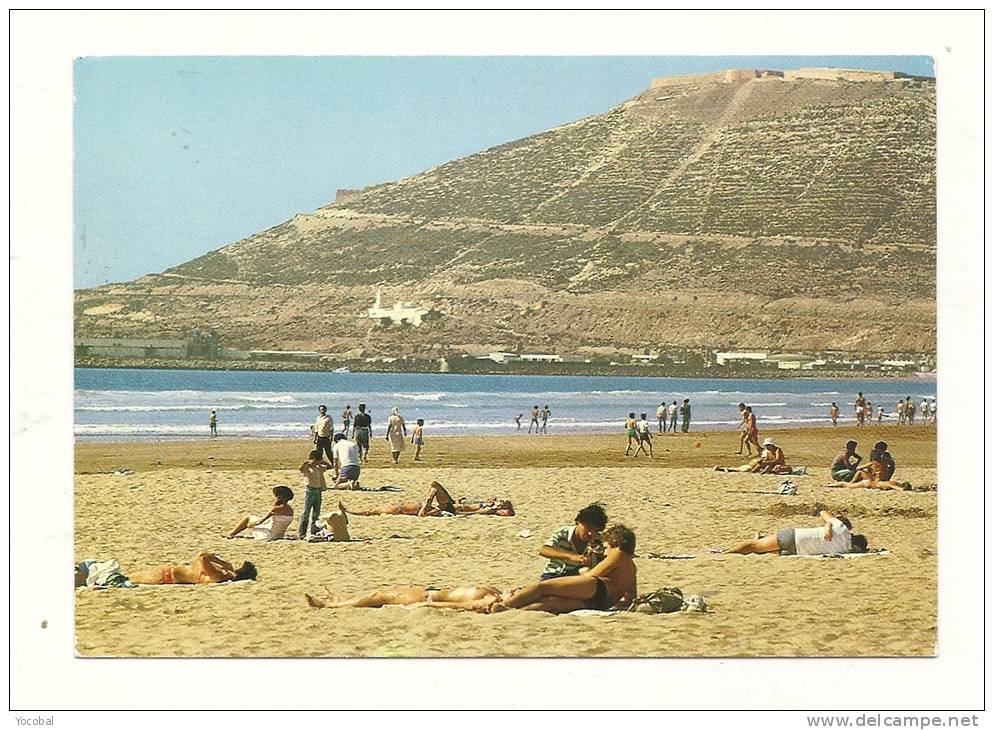 Cp, Maroc, Agadir, Vue Sur La Plage, écrite - Agadir