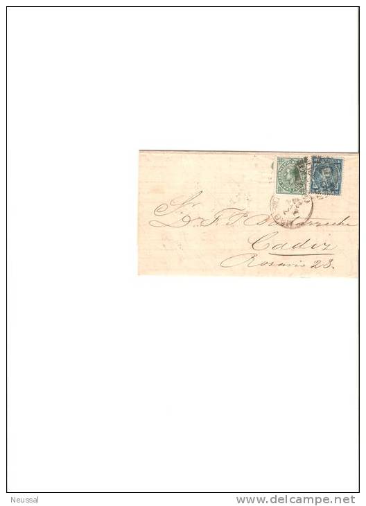 Carta  Con Cuño Madrid Direccion Cadiz. - Cartas & Documentos