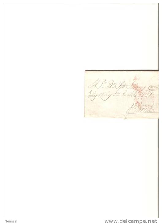 Carta  Direccion Barna De Calaf  Con 1 R En Rojo - ...-1850 Prefilatelia