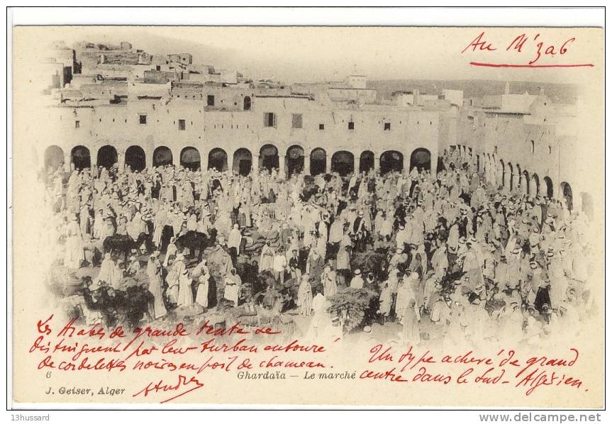 Carte Postale Ancienne Algérie - Ghardaïa - Le Marché - Commerces - Ghardaia