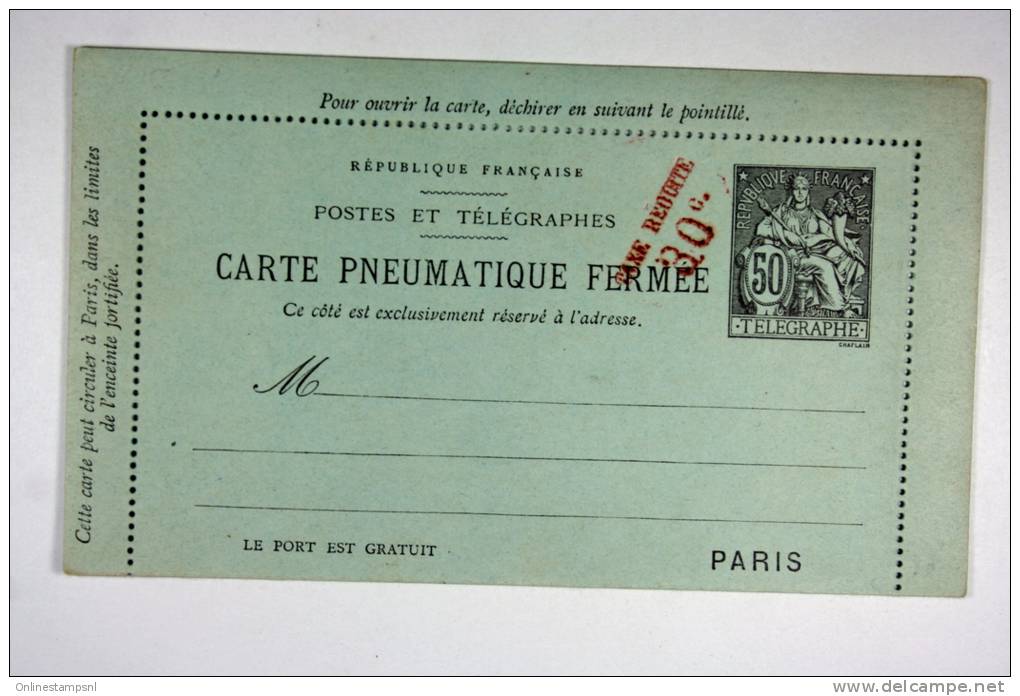 France 50c Noir Date 130 Surchargé "Taxe Réduite 30c., Sans 3 Lignes Annulées 50 C - Pneumatici