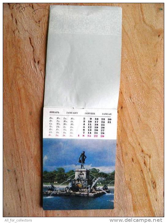 Calendar 10x14cm From USSR 1984, 3 Scans, The Environs Of Leningrad, Petrodvorets Pushkin - Big : 1981-90