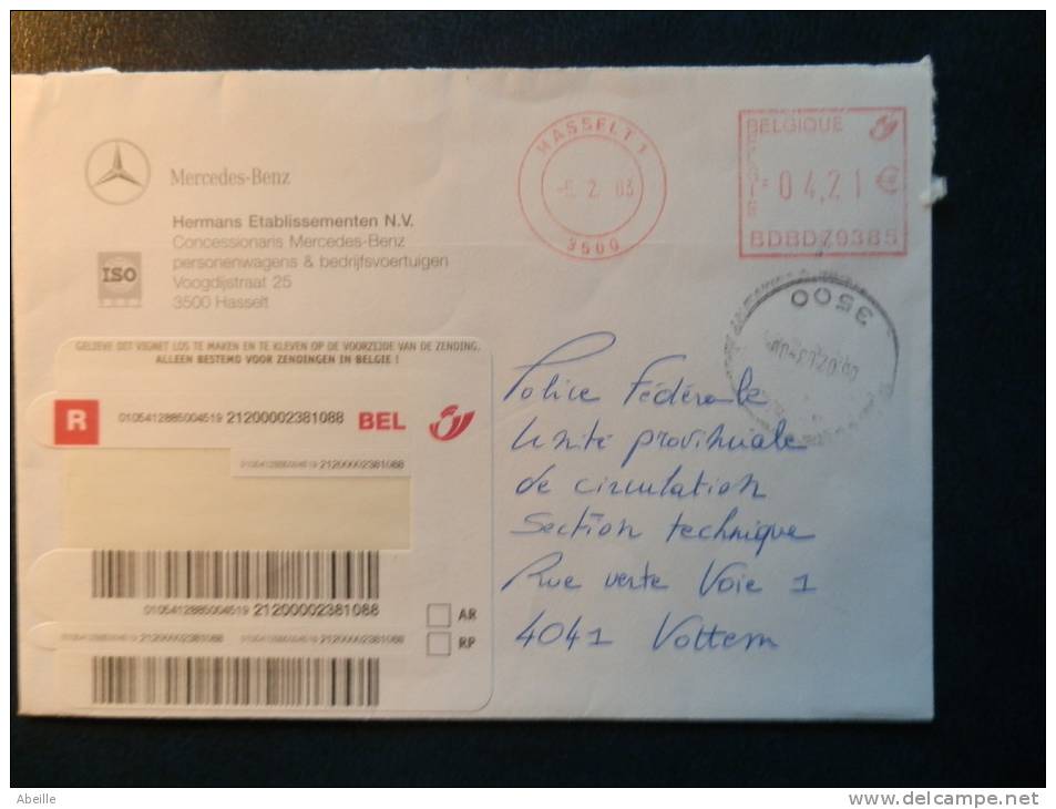 32/257A  LETTRE   BELGE - Autos