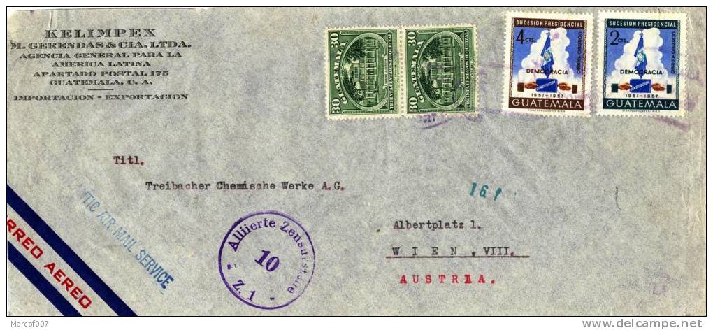 LETTRE DE  GUATEMALA - AUTRICHE - AUSTRIA - 1953 - Guatemala