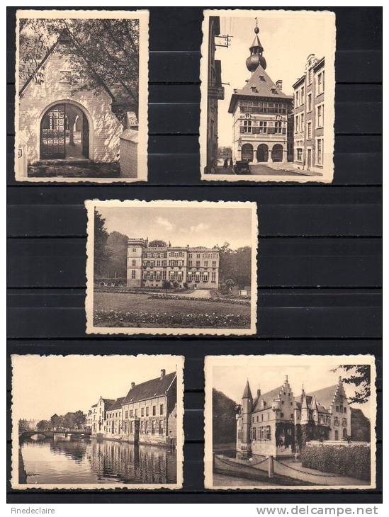 Chromodienst De Beukelaar - Beveren-Waas, Hingene, Mechelen, Visé Et Knokke-Zoute - Lot De 5 Chromos ( 9 X 7 Cm Env.) - De Beukelaer