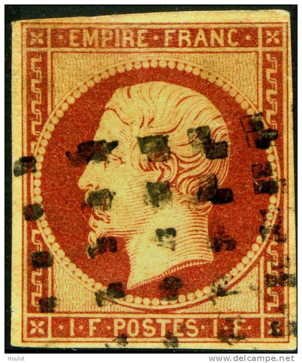 Frankreich Mi.N°17, Yvert N°18 Gestempelt, Napoléon III. Ohne Lorbeerkranz, Inschrift: EMPIRE FRANC Louis Napoleon - 1853-1860 Napoleon III