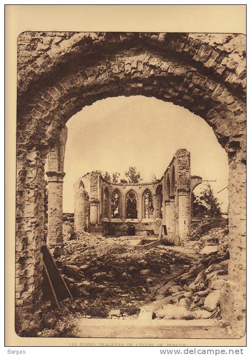 Planche Du Service Photographique Armée Belge Guerre 14-18 WW1 Ruine Pervyse - Altri & Non Classificati