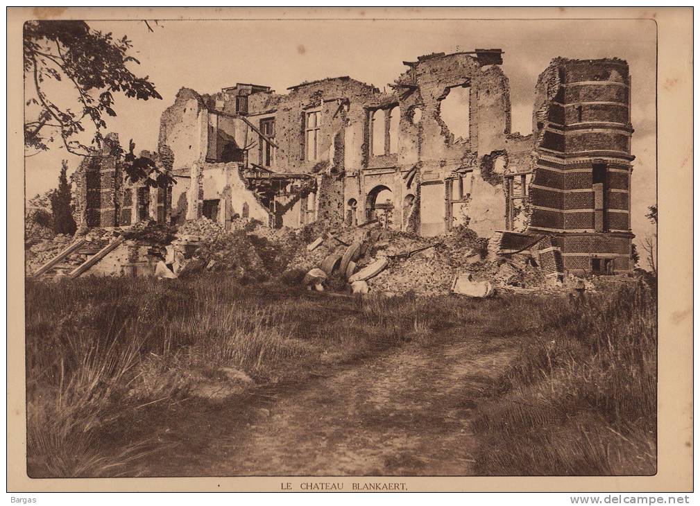 Planche Du Service Photographique Armée Belge Guerre 14-18 WW1 Chateau Blankaert - Sonstige & Ohne Zuordnung