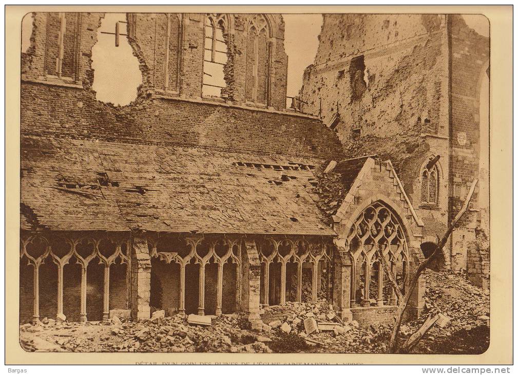 Planche Du Service Photographique Armée Belge Guerre 14-18 WW1 Ruine Eglise Saint Martin Ypres - Otros & Sin Clasificación