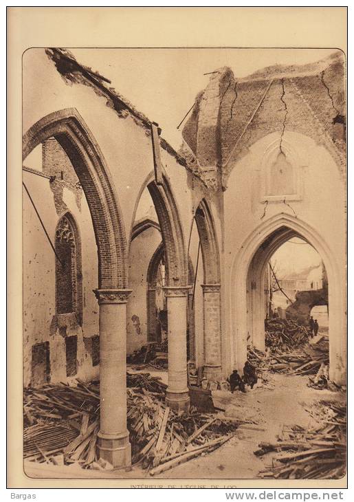 Planche Du Service Photographique Armée Belge Guerre 14-18 WW1 Ruine Eglise De Loo - Autres & Non Classés