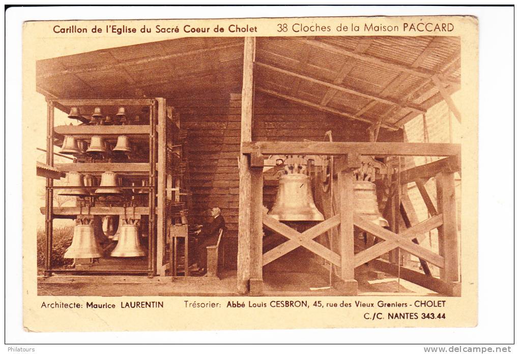 Carillon De L'Eglise Du Sacré Coeur De Cholet  --  38 Cloches De La Maison PACCARD - Cholet