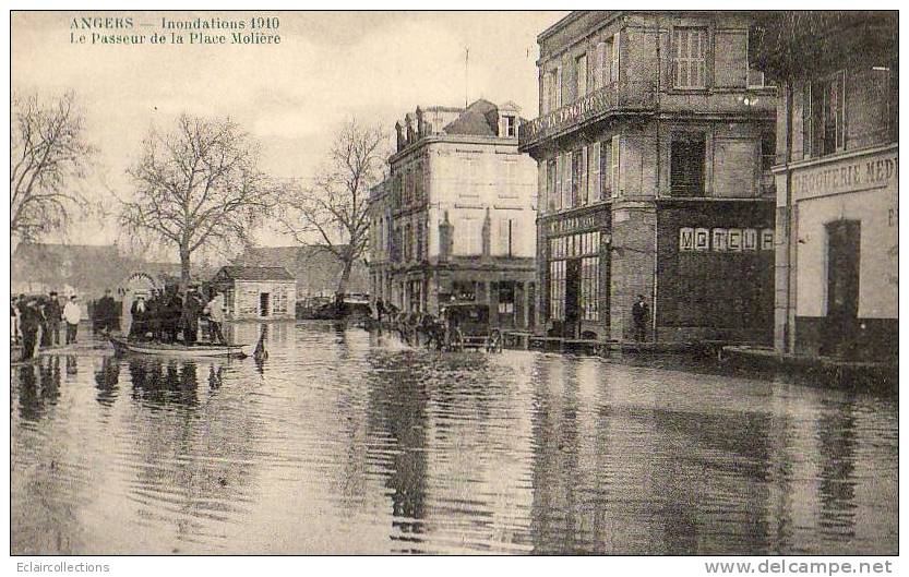 Angers  49   Inondations 1910  Place Molière - Angers