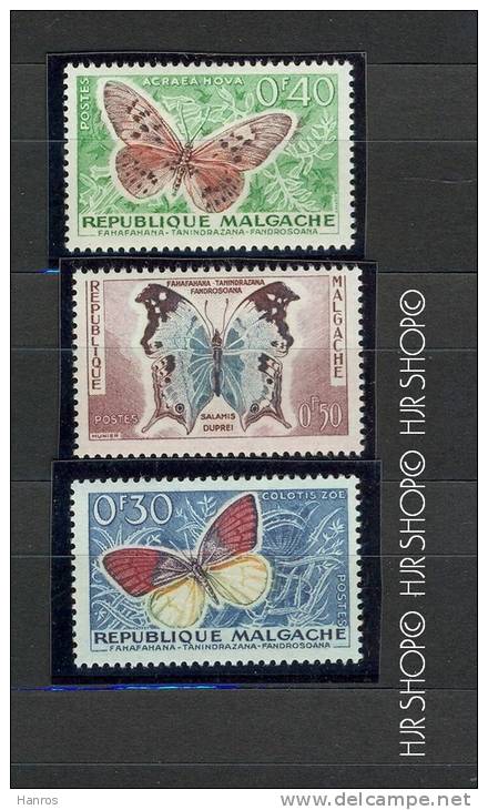 3X Republique Malgache, ++Schmetterlinge - Otros & Sin Clasificación