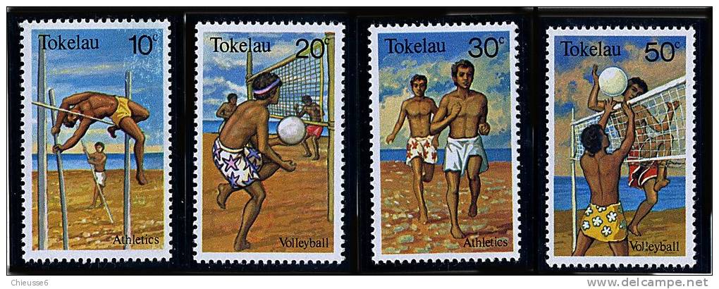 Tokelau** N° 77 à 80 - Sports : Saut à La Perche, Volley, Course) - Tokelau