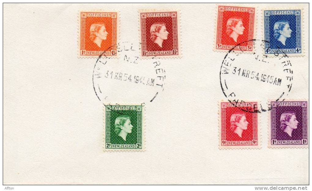 New Zealand 1954 Cover - Oficiales