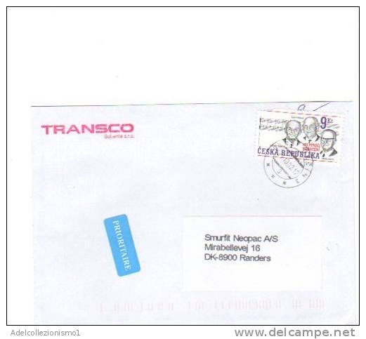 69675)lettera Rep. Ceca Prioritaria Con Un Valore + Annullo - Used Stamps