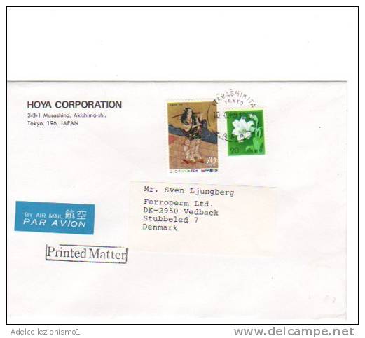 69688)lettera Aerea Giapponese Con 2 Valori + Annullo - Airmail