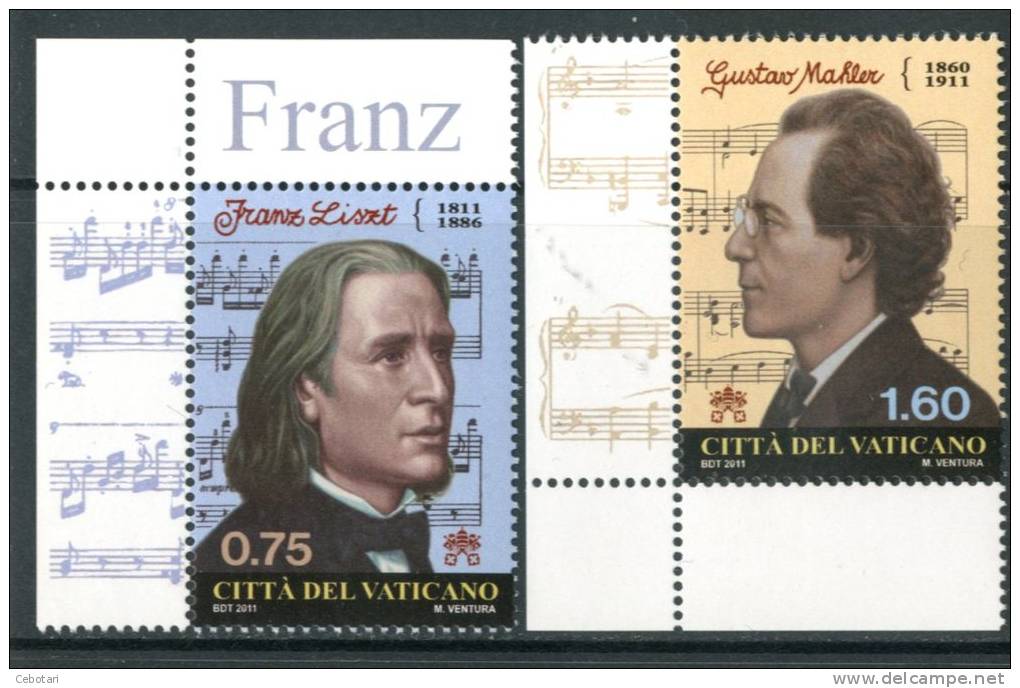 VATICANO 2011** - Franz Liszt E Gustav Mahler - 2 Val. MNH Come Da Scansione - Musica