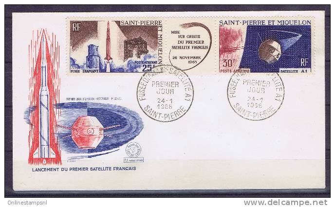 St-Pierre Et Miquelon, 1966 Tript. Premier Jour / FDC - FDC