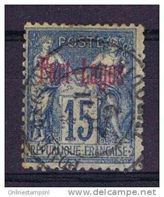 Port-Lagos: Nr 3, Used / Obl  Thin Spot - Usati