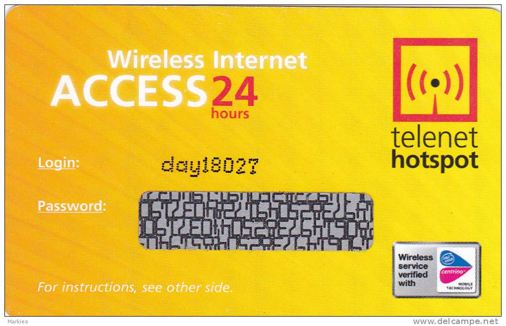 Kaart Wireless Internet Acces 24 Hours Telenet Hotspot (Mint,Neuve) - Cartes GSM, Recharges & Prépayées