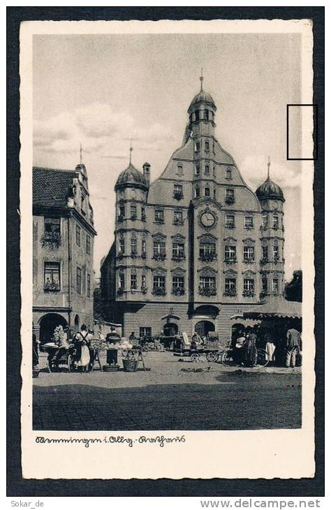 AK Memmingen Allgäu, Schwaben, Bayern, Rathaus 1952 Gel. Von Ludwigshafen Nach Partenstein Bei Lohr A. Main - Memmingen