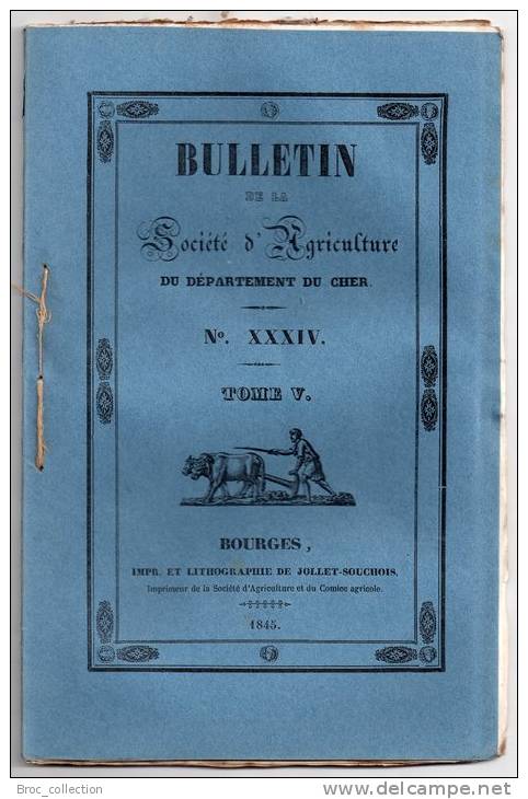 Bulletin De La Société D´Agriculture Du Département Du Cher N° XXXIV, 1845, Girard De Villesaison, Voir Détail - Centre - Val De Loire