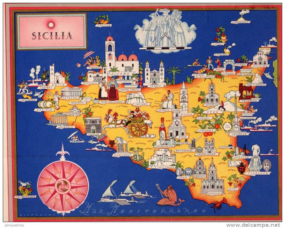 Carta Turistica Iconografica SICILIA - Altri & Non Classificati