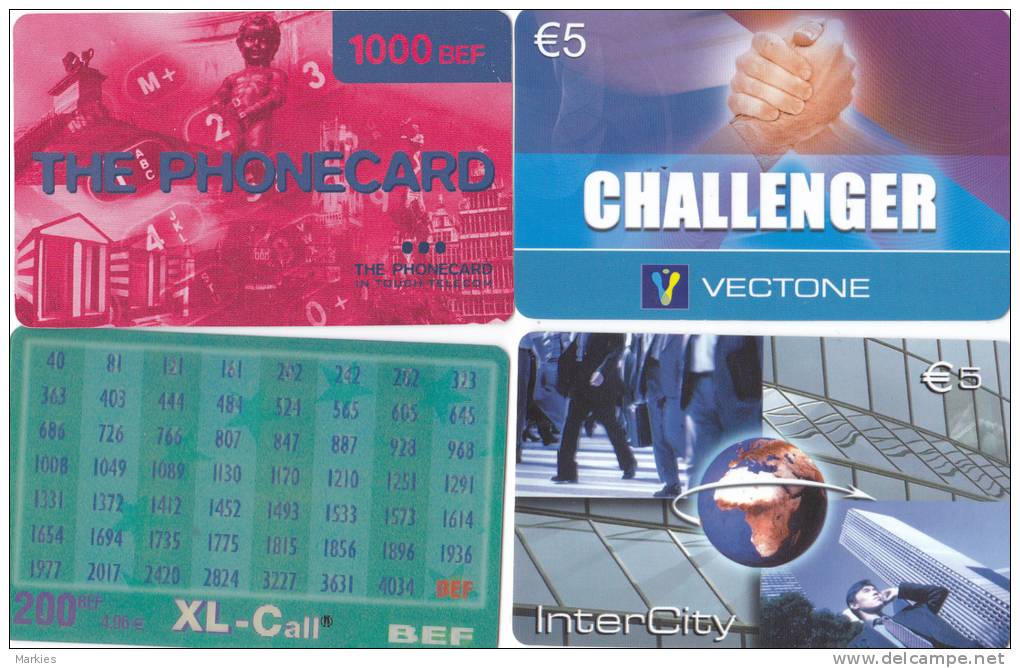 4 Cartes Prepaid Belgique Used - [2] Prepaid & Refill Cards