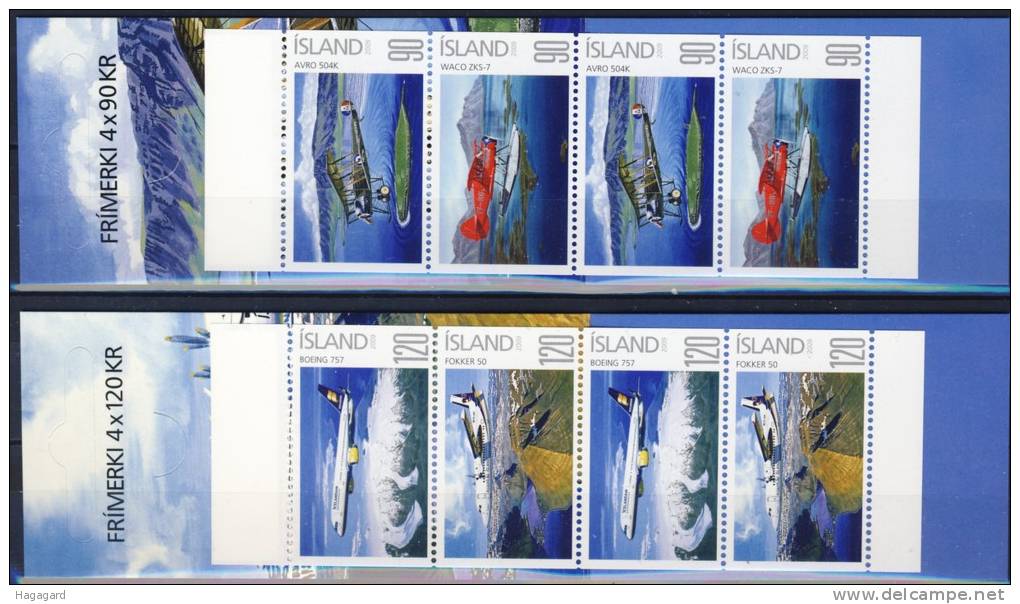 #A1644. Iceland 2009. Airplanes. Two Booklets. Michel MH 31-32. MNH(**) - Carnets