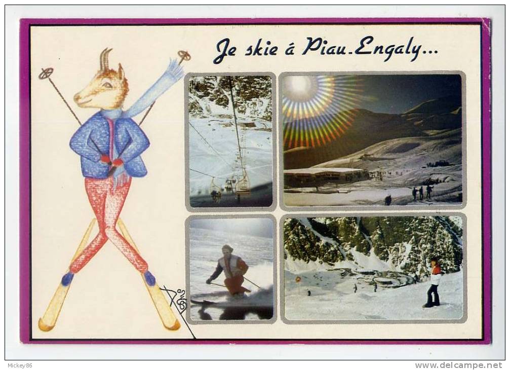 ARAGNOUET--PIAU-ENGALY----carte Fantaisie--dessin Signé -Isard Sur Ski--"Je Skie à Piau-Engaly,cpm  CAP-THEOJAC - Aragnouet