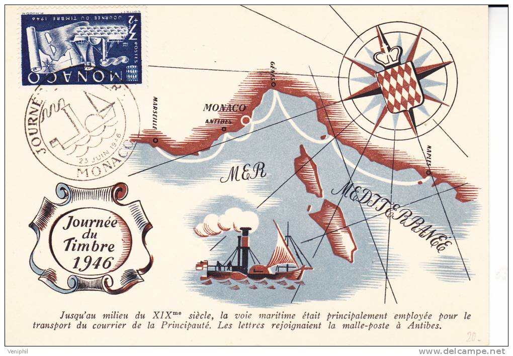 CARTE MAXIMUM  JOURNEE DU TIMBRE 1946  TB - Cartes-Maximum (CM)