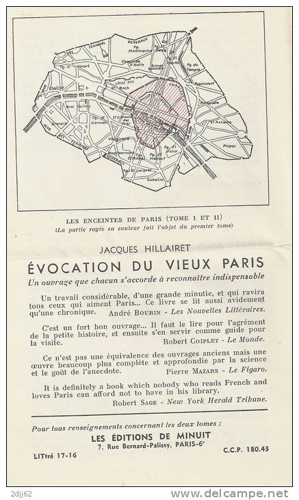 Paris, Histoire, Rue, Maison, Livre, édition, Minuit , Classe Ouverte - Dépliant  Publicitaire, 4 Pages, Pli   (K809) - Other & Unclassified