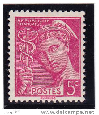 FRANCE   1938-41  Y.T. N° 406   NEUF*  Trace De Charnière - 1938-42 Mercure