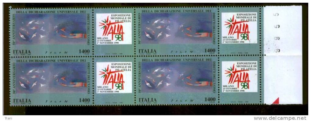 ITALIA '98 - DIRITTI DELL'UOMO - Blocks & Sheetlets