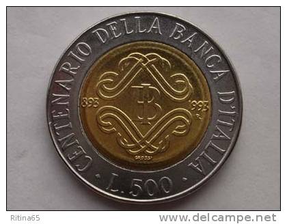 ERRORE ! 500 LIRE 1993 SENZA 1 NELLA DATA + FRATTURA ! - 500 Liras