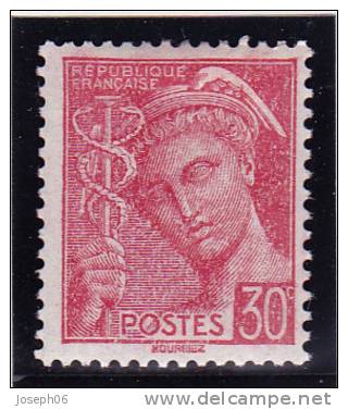 FRANCE   1938-41  Y.T. N° 412  NEUF*  Trace De Charnière - 1938-42 Mercure