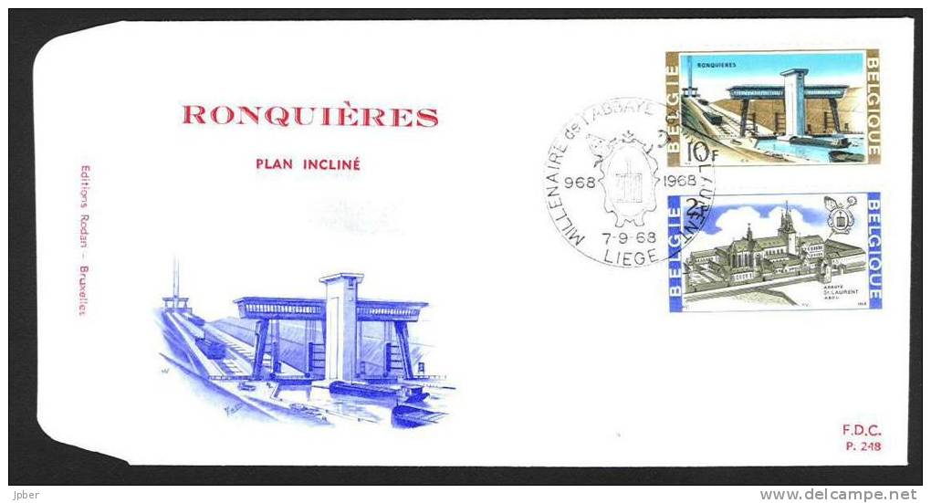 (J005) Belgique - 3 FDC (3scan) N° 1466 + 1469 LIEGE ET RONQUIERES OBL. DE PANNE - LIEGE - LISSEWEGE - 1961-1970