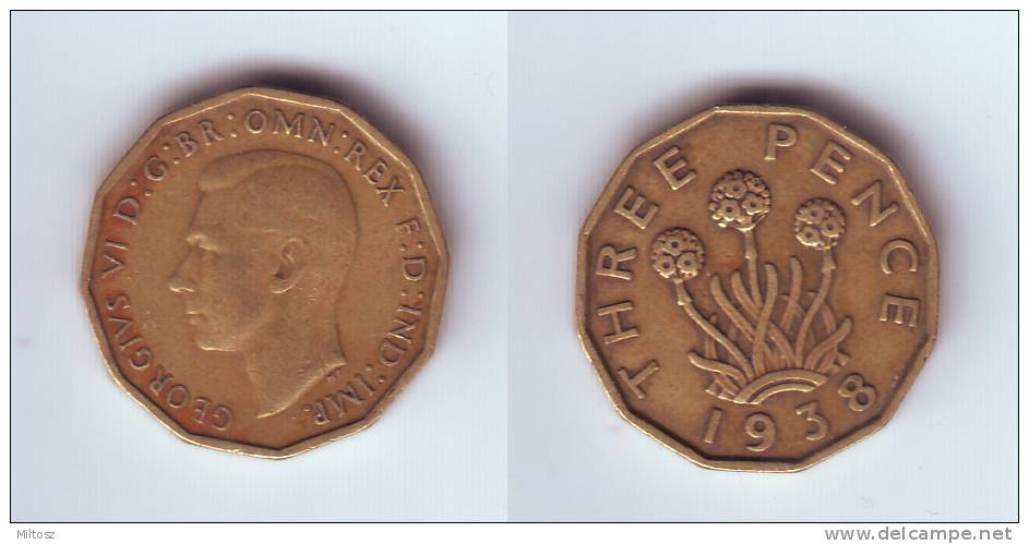 Great Britain 3 Pence 1938 - F. 3 Pence