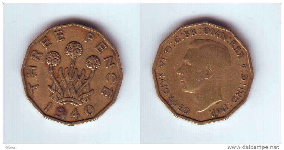 Great Britain 3 Pence 1940 - F. 3 Pence