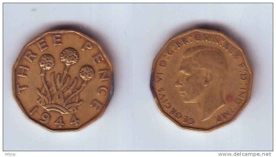 Great Britain 3 Pence 1944 - F. 3 Pence