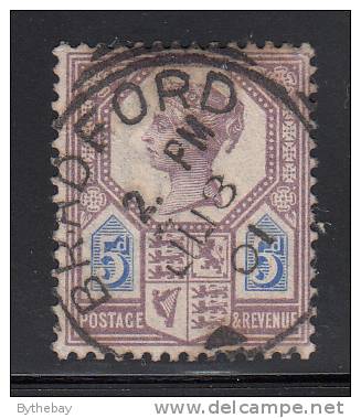 Great Britain Used Scott #118 5p Victoria Cancel: CDS Bradford JU 8 01 - Used Stamps