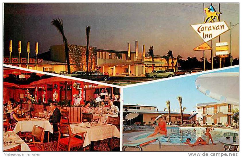 206749-Arizona, Phoenix, Caravan Inn East, Multi-View, Swimming Pool, 50s Cars - Phoenix