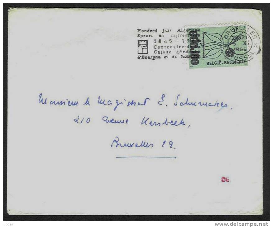 (J120) Belgique - N°1193 (Europa) Sur Enveloppe - Flamme "centenaire De La Caisse Générale D'épargne Et De Retraite" - Lettres & Documents