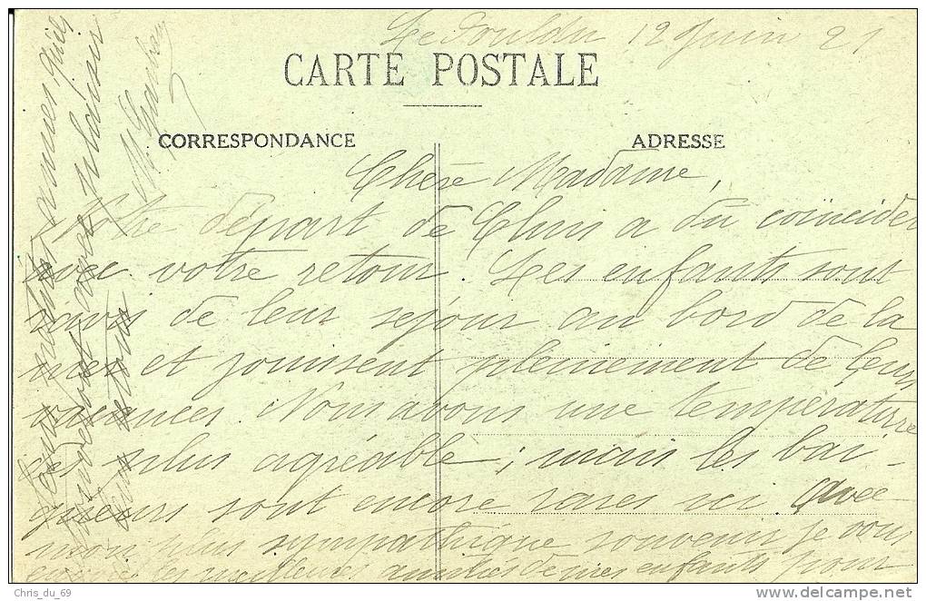 Le Pouldu Un Coin De La Plage Des Grands Sables 1921 Scan Recto Verso - Le Pouldu